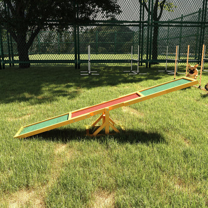 PawHut Hundewippe für Agility Training, rutschfest, bis 50 kg belastbar, 180 x 30 x 30 cm