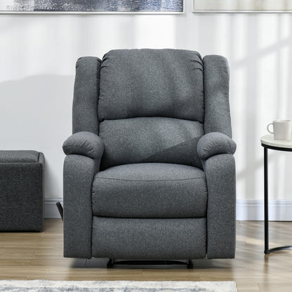 HOMCOM Relaxsessel, Liegefunktion und Fußstütze, verstellbar, bis 150 kg, Stahlrahmen, 90 x 96 x 98 cm, Grau