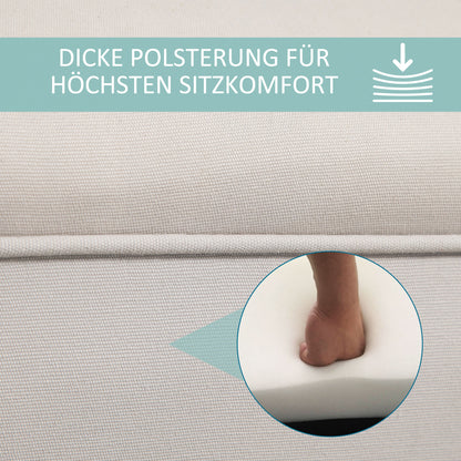 HOMCOM Bettbank, Polsterbank, Sitzbank, Flurbank für Schlafzimmer, bis 130 kg Belastbar, Segelstoff, Grau, 102 x 36 x 51 cm