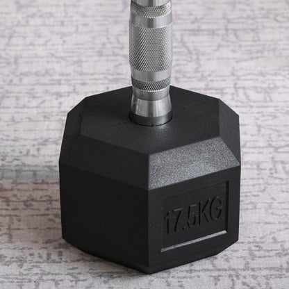HOMCOM Kurzhantel، 17,5 كجم Hantel، Hantel، Gewicht، Anti-Rutsch-Griff، Schwarz + Silber