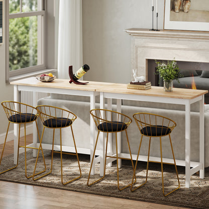 HOMCOM Bartisch, Eichenoptik, kompakt, Platz für 2 Personen, Naturholz+Weiß