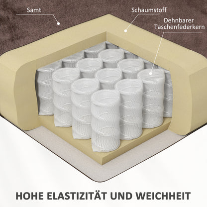 HOMCOM Aufstehsessel mit Massagefunktion und Lendenheizung, Recliner-Sessel mit Fernbedienungen und Seitentaschen, Braun