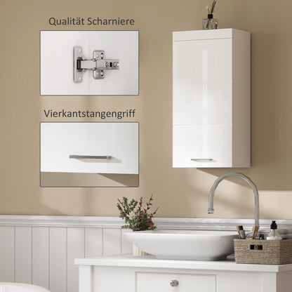 HOMCOM Zweistufiger Badezimmerschrank, Badkommode, wandmontiert, Spanplatte, MDF, Weiß
