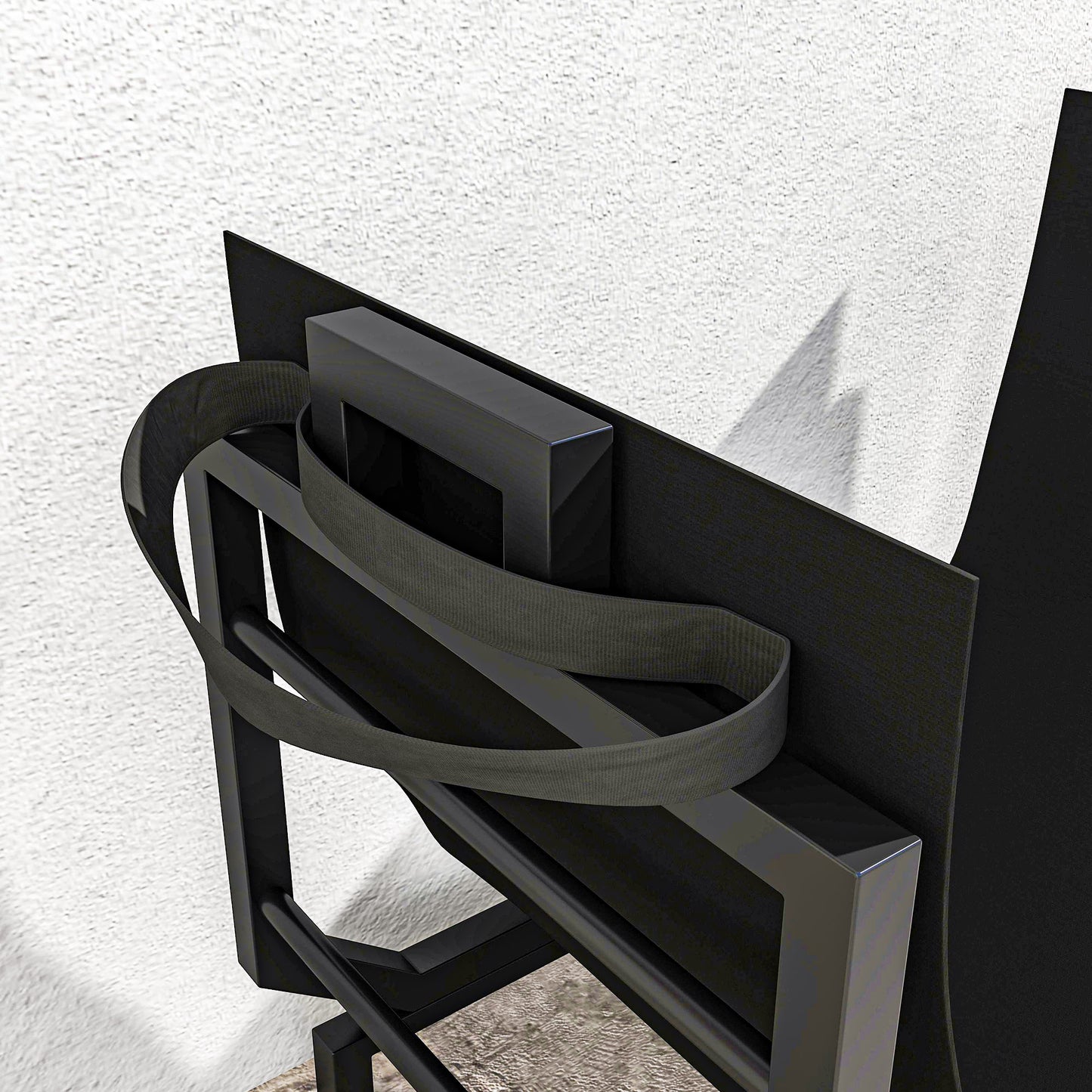 Outsunny Kaminholzregal für innen 53 x 33 x 43 cm Brennholzregal mit Tragetasche Metall Schwarz