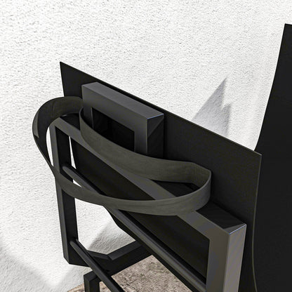 Outsunny Kaminholzregal für innen 53 x 33 x 43 cm Brennholzregal mit Tragetasche Metall Schwarz