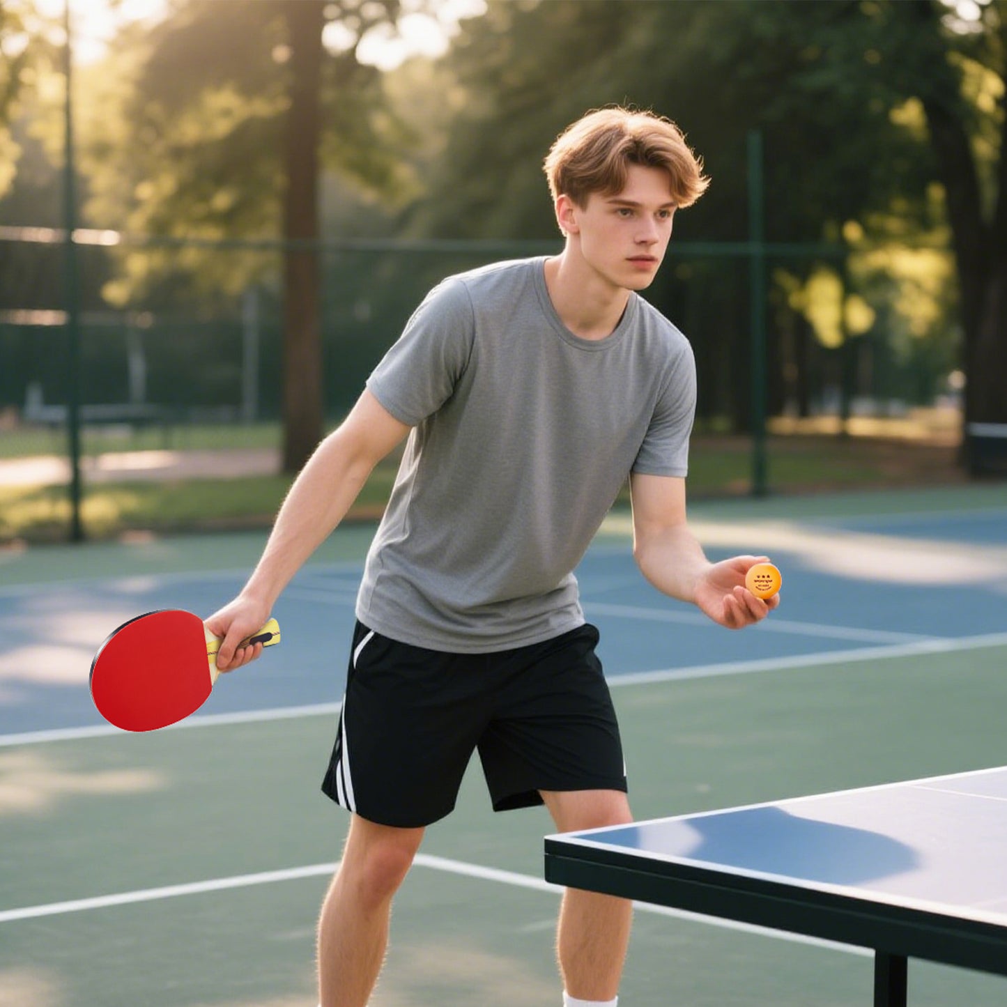 SPORTNOW Tischtennisschläger Tischtennis Set mit 4 Tischtennisschlägern, 8 Tischtennisbällen Tragetasche Für Drinnen & Draußen