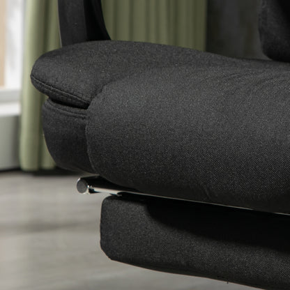 Vinsetto Bürostuhl mit Massagefunktion, Ergonomischer Schreibtischstuhl mit Liege- & Wärmefunktion, höhenverstellbar, Schwarz
