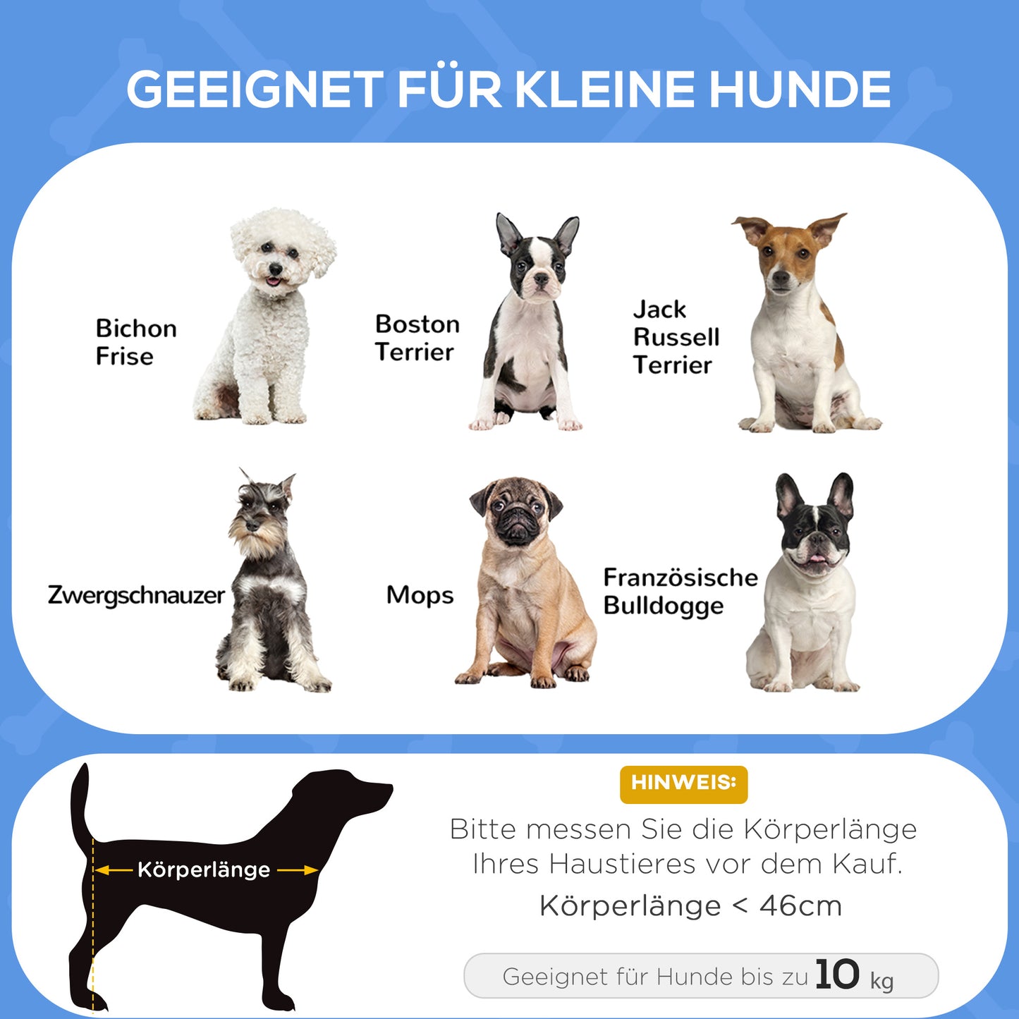 PawHut Hundebett, klappbar, robust & komfortabel, bis 10kg, 71x58x20cm, Grau