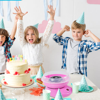 HOMCOM Zuckerwattemaschine für Zuhause ماكينة حلوى القطن Zuckerwatte Maschine mit Stäbchen und Messlöffel Höhe 18 سم 550 وات لـ Kinderfest، Geburtstag، Party Rosa