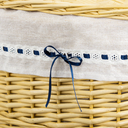 HOMCOM Wäschekorb aus Weide mit Deckel Wäschesammler mit Griff, herausnehmbarer Wäschesack, Laundry Baskets Wäschebox für Badezimmer Waschküche Schlafzimmer Natur