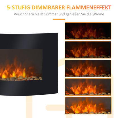 HOMCOM Elektrokamin Kamin Kaminofen Elektrischer Wandkamin 65 x 11,4 x 52 سم