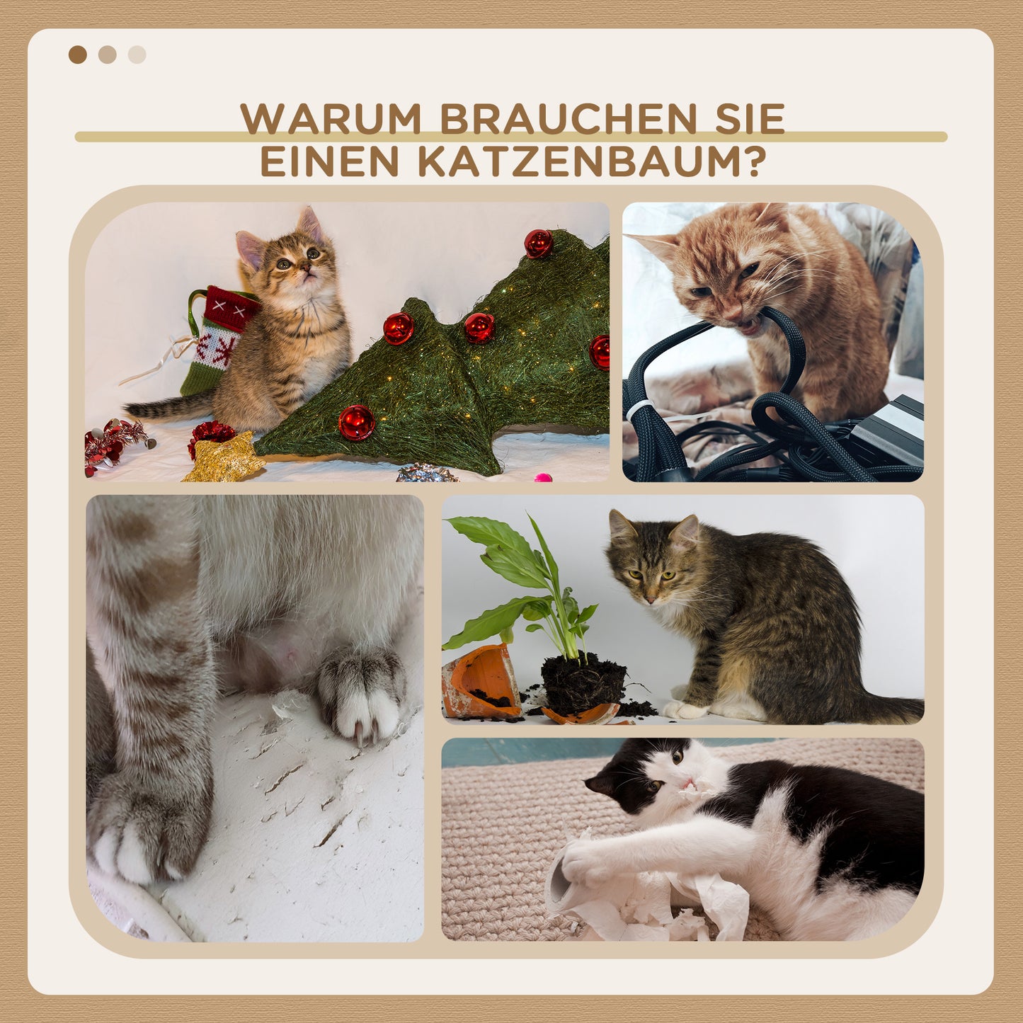 PawHut Kratzbaum 46 cm Kleiner Katzenturm mit Höhle, Spielball, Sisal-Seil, erhöhter Plattform, Katzenkratzbaum, Kletterbaum, für Katzen bis zu 4 kg, Grau