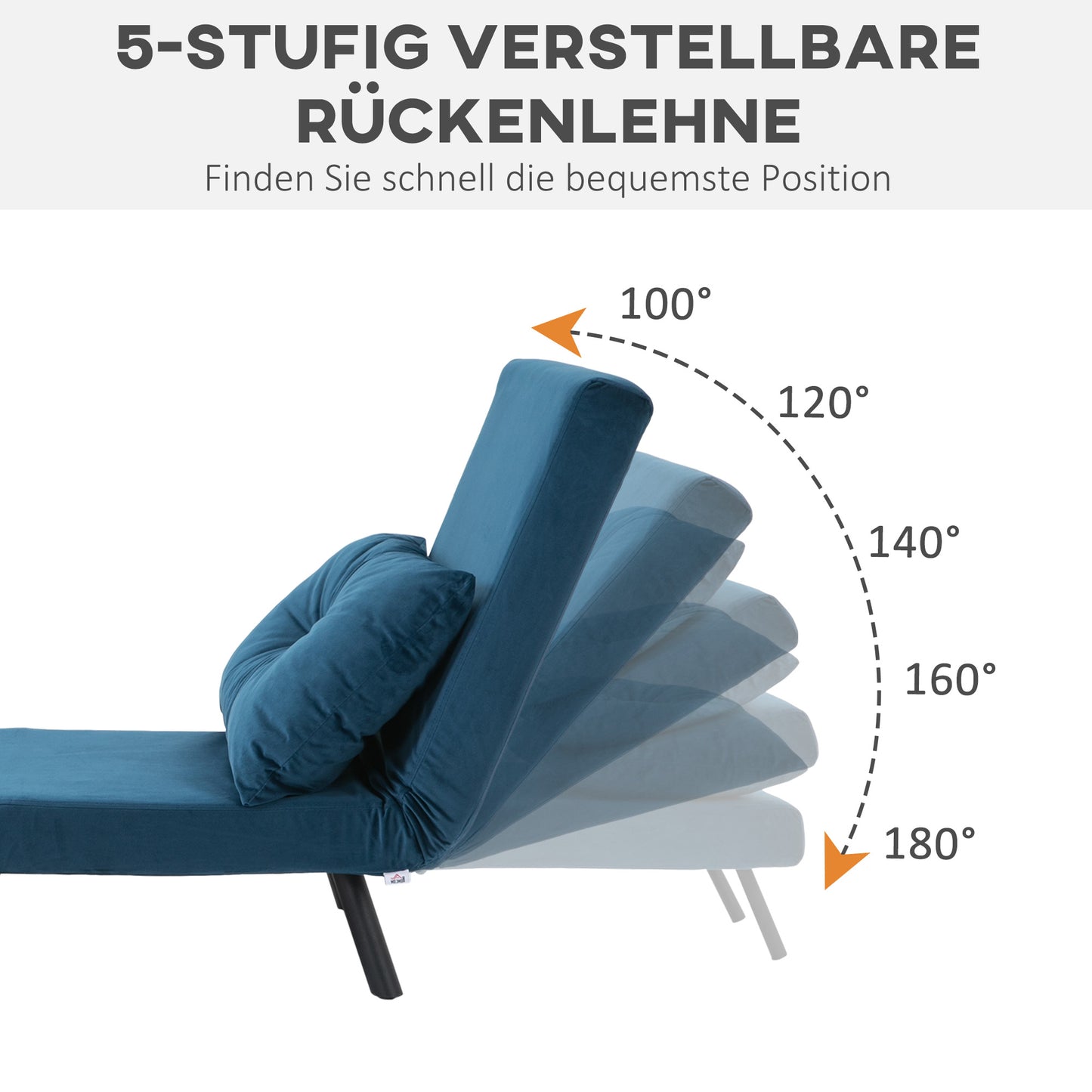 HOMCOM Relaxsessel im Skandidesign, Liegesessel, Lesesessel. ink. Kissen mit Knopfhefung, Schwarz + Natur