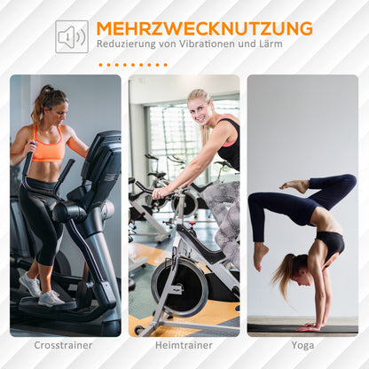 HOMCOM Bodenschutzmatte für Fitnessgeräte rutschfest Fitnessmatte 4 mm Dicke Unterlegmatte 200x100 cm Schwarz