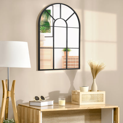 HOMCOM Fensterspiegel mit Metallrahmen, 91 cm x 2 cm x 60 cm Schwarz