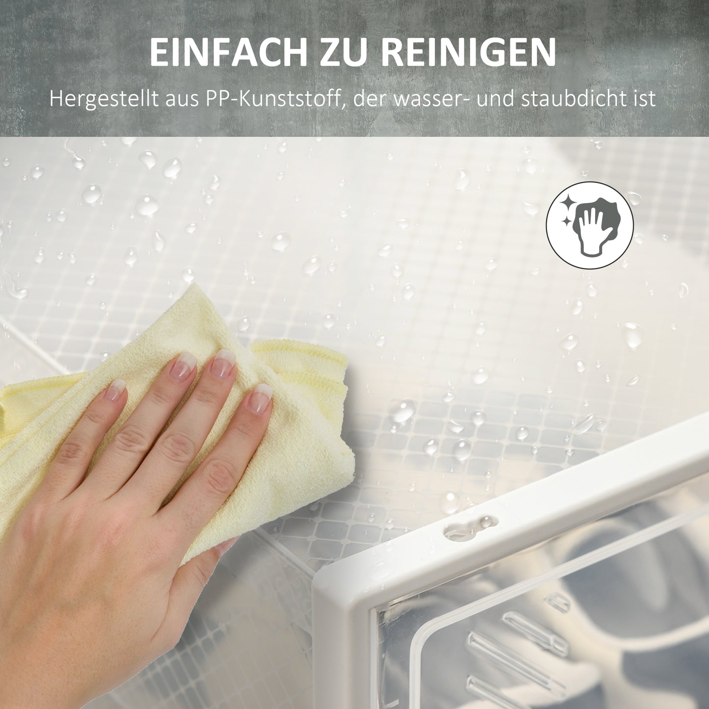 HOMCOM Modulares Regalsystem mit 8 Fächern, Steckregal, 25 cm x 35 cm x 19 cm, Transparent