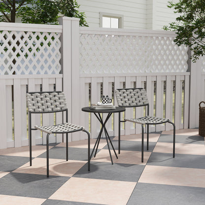 مجموعة Outsunny Polyrattan Gartenmöbel، صالة خارجية Balkonmöbel für 2 شخص، 3-teilig 2 Stühle، Tisch Grau