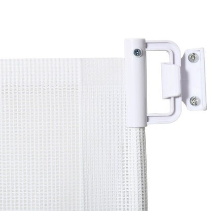 PawHut Treppenschutzgitter 115 cm Hunde Türschutzgitter Treppenschutz Sicherheitstrennwand Trennwand Türschutz ausziehbar treppenschutzrollo Rollo Einrollbar kunststoff Weiß