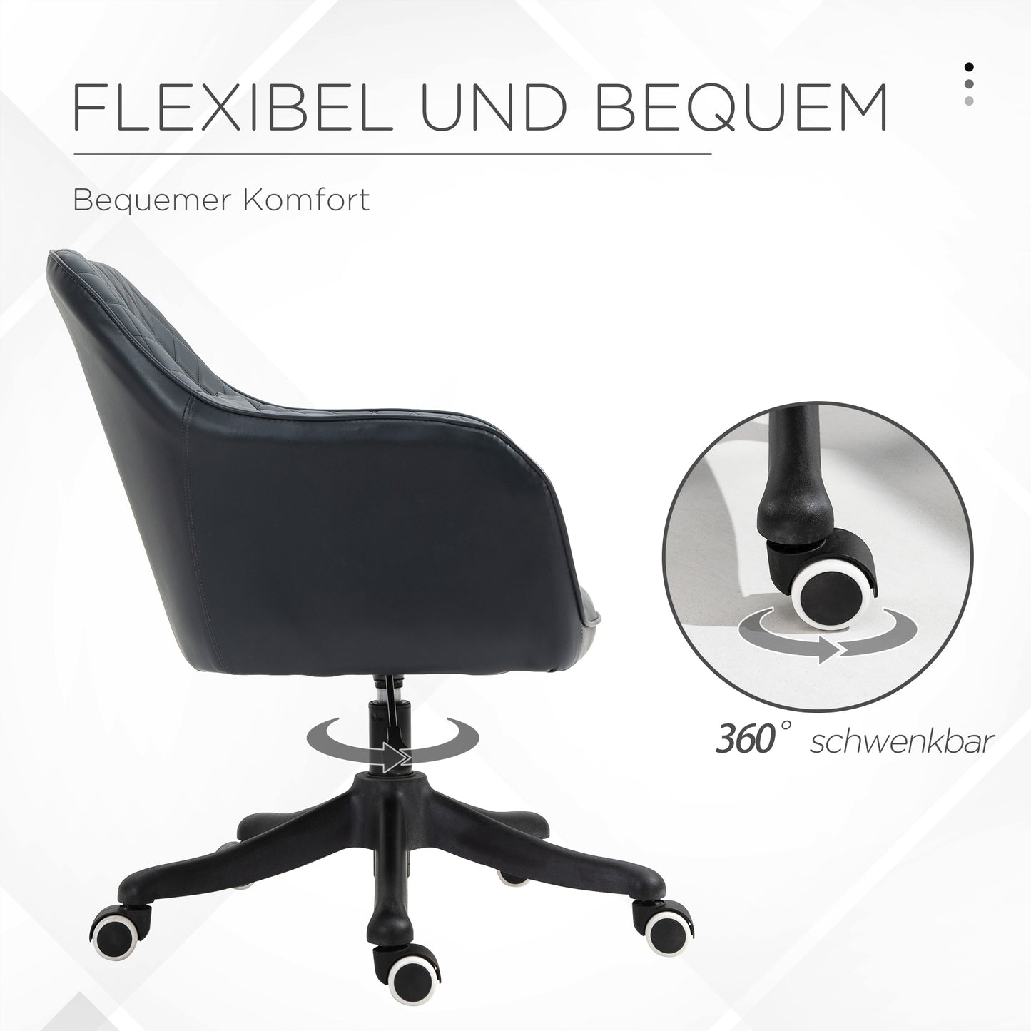 Vinsetto Massage Bürostuhl Schreibtischstuhl Computerstuhl Drehstuhl Arbeitsstuhl mit Vibrationsfunktion USB-Schrittstelle Massagefunktion Lendenkissen Armlehnen 78-86 cm höhenverstellbar Anthrazit