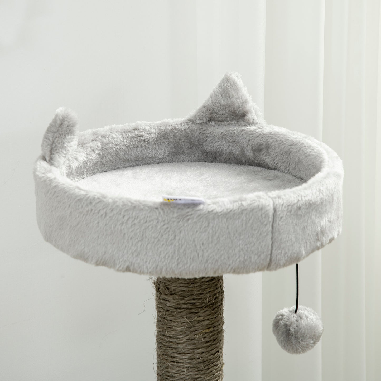 Pawhut Kratzbaum inkl. Katzenhöhle, Katzenbett, Katzenhängematte und Spielzeug 60 cm x 40 cm x 113 cm, Hellgrau