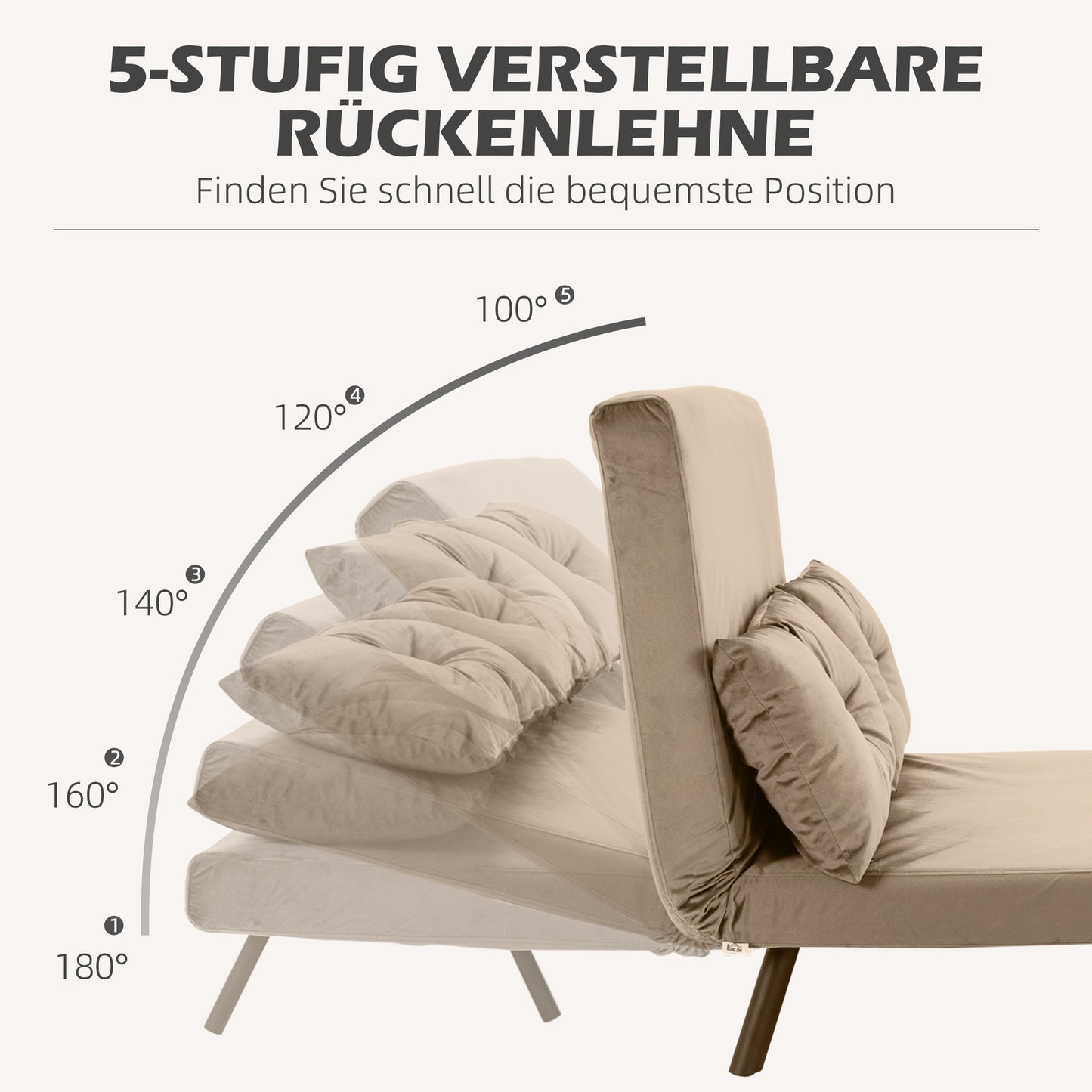 HOMCOM Schlafsessel, Gästebett, Holz-Armlehnen, metallrahmen, bis 120 kg, 102x73x81cm, Hellbraun