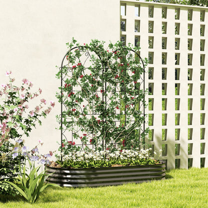 Outsunny Rankgitter Metall 2er Set zum Stecken rostfrei Rankhilfe für Kletterpflanzen 50x150 cm Schwarz