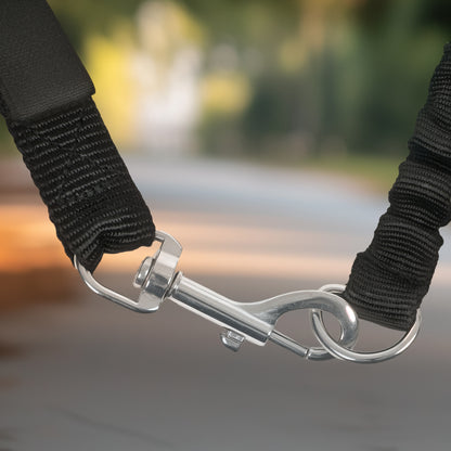 PawHut Hundeleine fürs Fahrrad, elastisches Seil, Stahlrohr, 124 cm, Schwarz