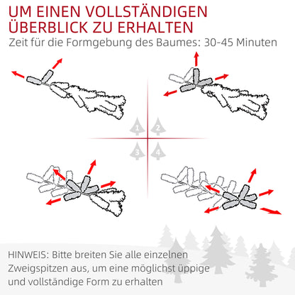 HOMCOM Weihnachtsbaum, Nordmanntanne, naturgetreu, breit & üppig, 180 x Φ120 cm, Grün