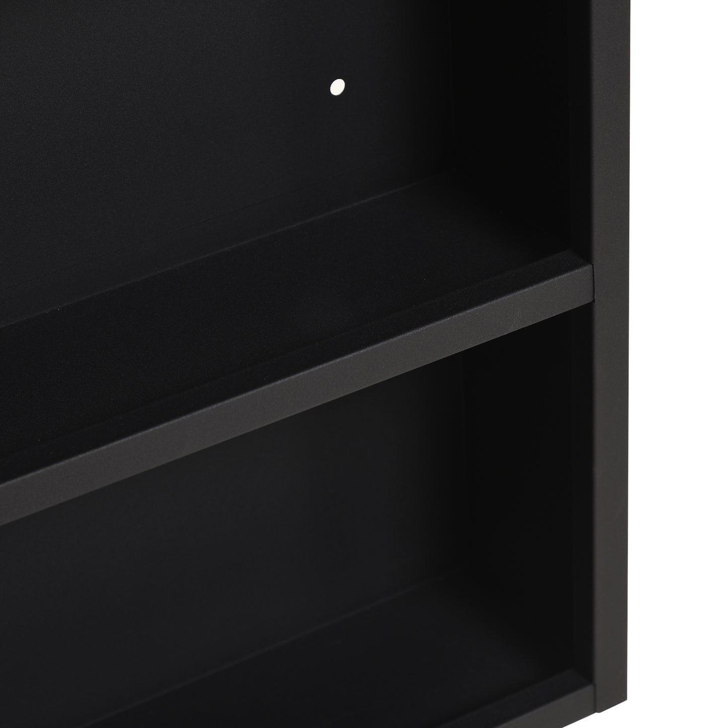 kleankin Spiegelschrank, 2 Innenböden, offenes Regalfach, Stahlgehäuse, schwarz, 46 x 13,5 x 58 cm