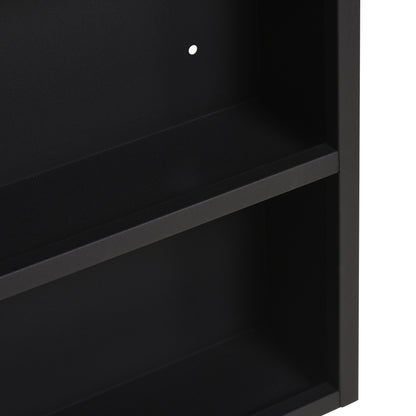 kleankin Spiegelschrank, 2 Innenböden, offenes Regalfach, Stahlgehäuse, schwarz, 46 x 13,5 x 58 cm