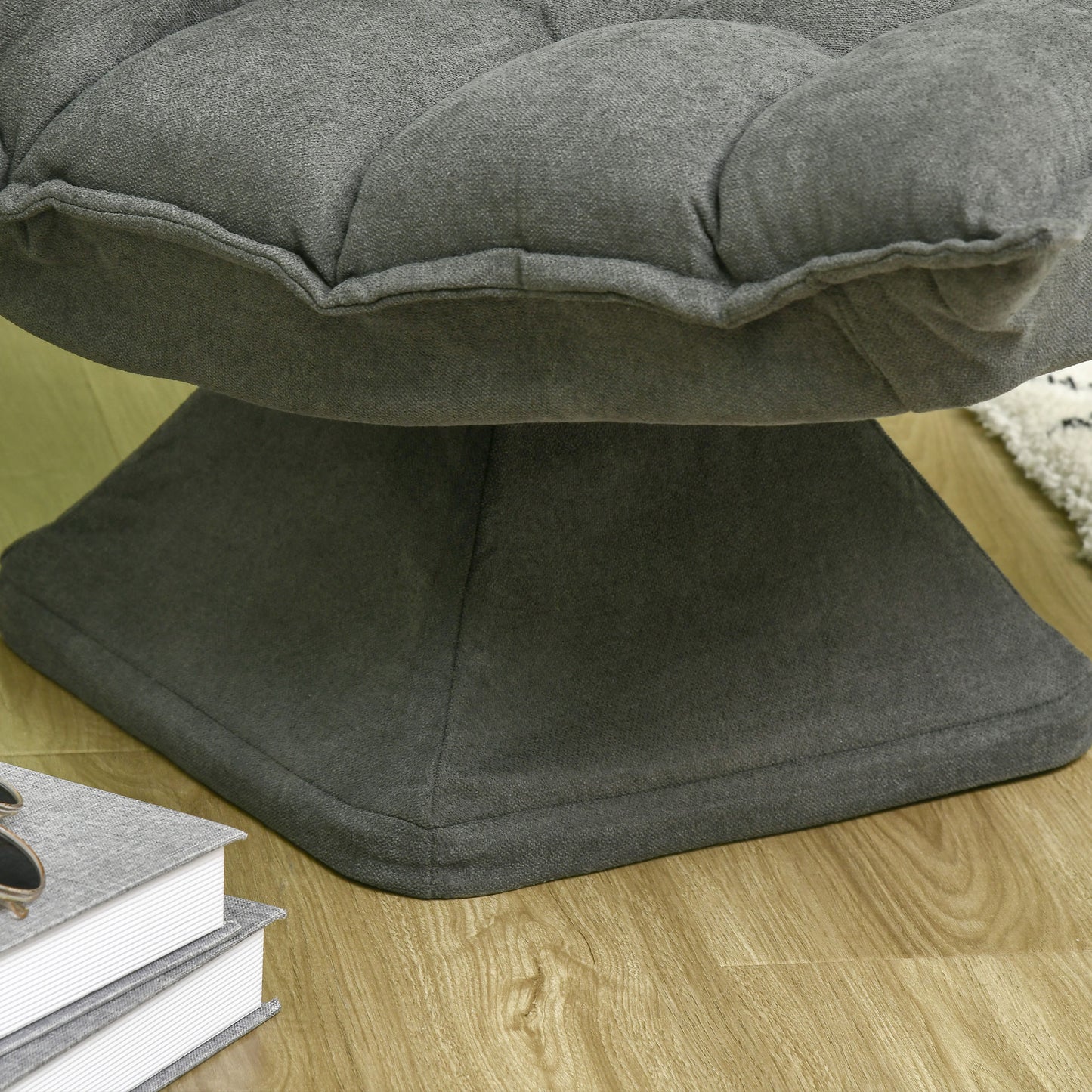 HOMCOM Relaxsessel Lesesessel, drehbar, Leinenoptik, 62 cm x 70 cm x 95 cm, Grau