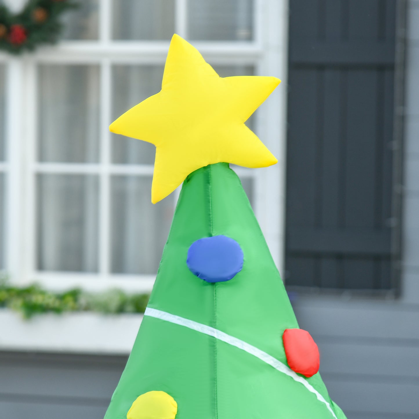 HOMCOM Aufblasbare Weihnachtsdekoration mit LED-Licht, Geschenken, 150 cm Wasserdicht für Weihnachtsfeiern