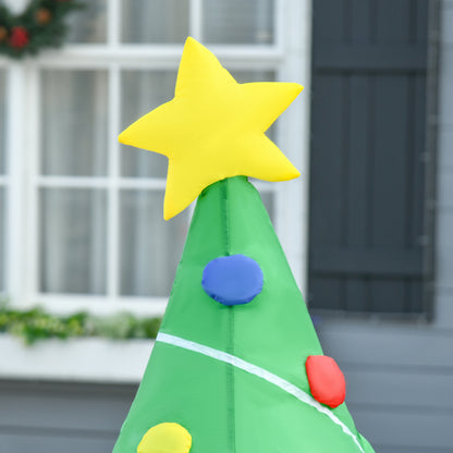 HOMCOM Aufblasbare Weihnachtsdekoration mit LED-Licht, Geschenken, 150 cm Wasserdicht für Weihnachtsfeiern