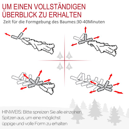 HOMCOM Weihnachtsbaum, Kunsttanne, realistisches Aussehen, schneller Aufbau, Kunststoff, Grün, 114 x 114 x 180cm