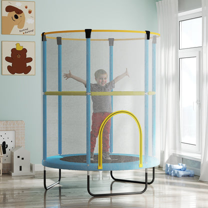 AIYAPLAY Kindertrampolin, Sicherheitsnetz, rutschfeste Beine, Reißverschlusseingang, Bunt