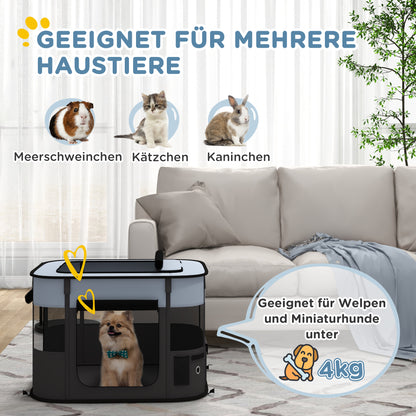 PawHut Spiegehege für Haustiere, faltbar, mit Aufbewahrungstasche, for Welpen und Kätzchen, drinnen und draußen, غراو