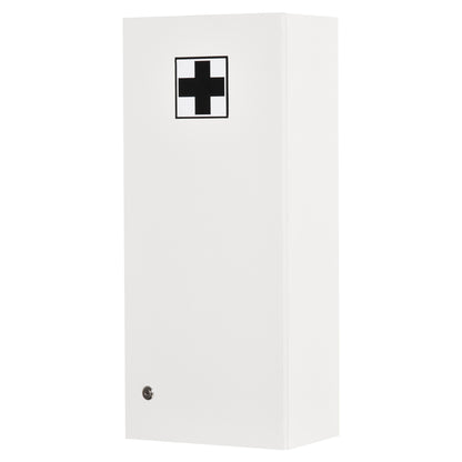 Kleankin Medizinschrank Arzneischrank Wandschrank Hängeschrank mit verstellbarer Ablage Erste-Hilfe-Kreuz abschließbar für Badezimmer Küche Flur Weiß 30x20x70 cm