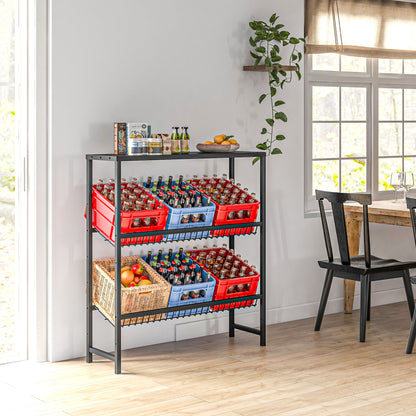 HOMCOM Lagerregal, höhenverstellbar, stabiles Metall, platzsparendes Design, 210 kg belastbar, Schwarz