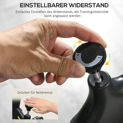 SPORTNOW Heimtrainer, leise, anpassbarer Widerstand, Pulssensor, Monitor, Gelb