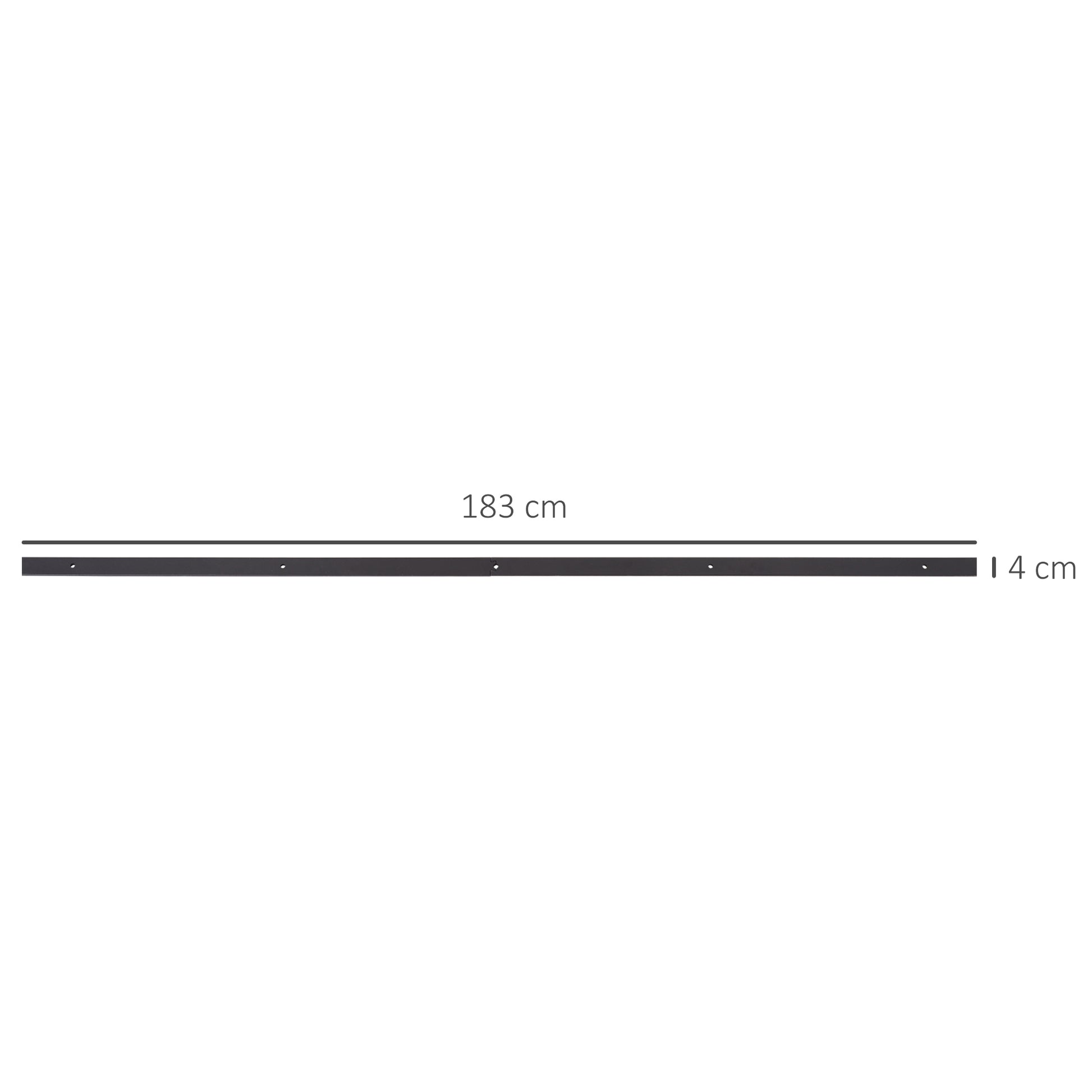 HOMCOM Gleitschienen-Bausatz für Schiebetür, inkl. Schienen, Rollen, Bodenstopper, 183 cm, bis 100 kg belastbar, Dunkelbraun