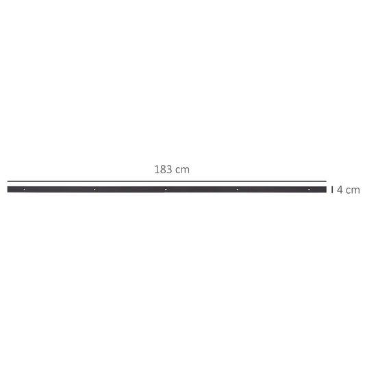 HOMCOM Gleitschienen-Bausatz für Schiebetür, inkl. Schienen, Rollen, Bodenstopper, 183 cm, bis 100 kg belastbar, Dunkelbraun