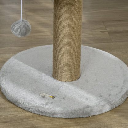 PawHut Kratzbaum Katzenbett Katzenkorb, inkl. Spielball, 40 cm x 40 cm x 49cm, Grau