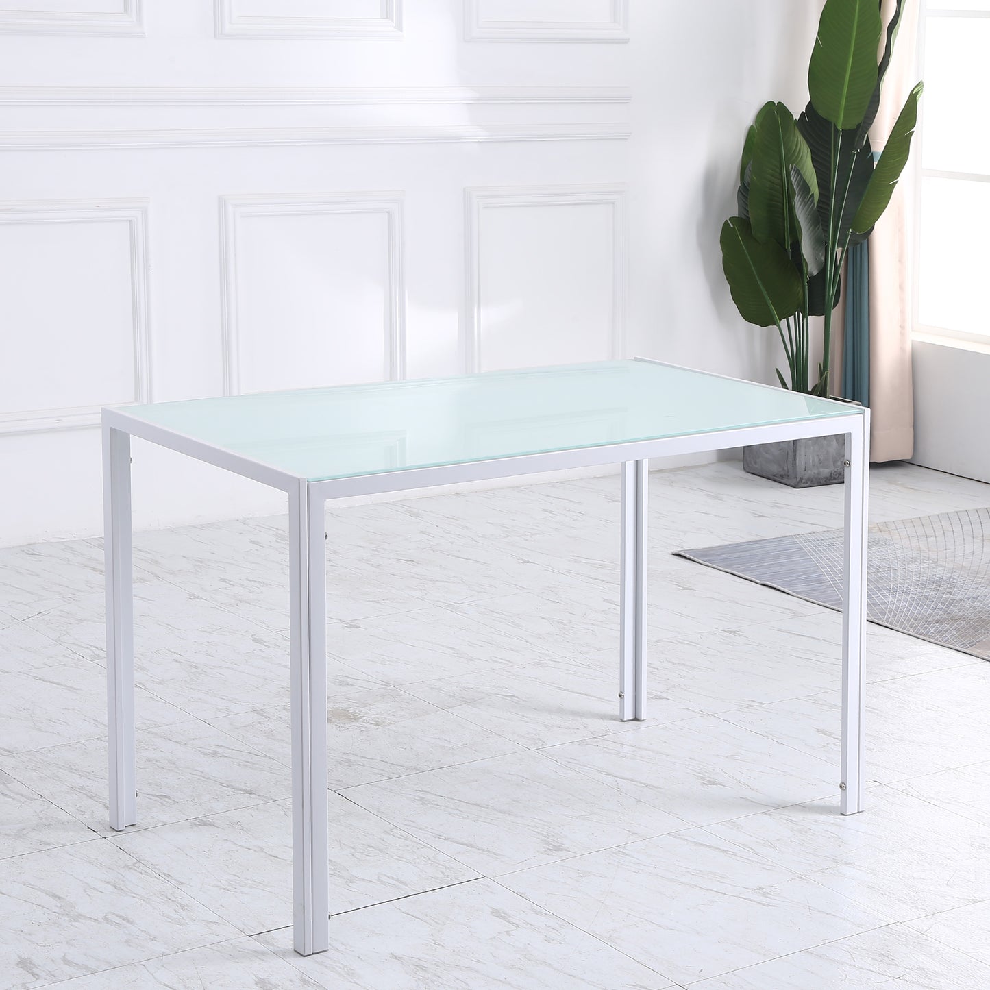 HOMCOM Esstisch Küchentisch großer Tisch, modern design, 120 cm x 60 cm x 75 cm, vit