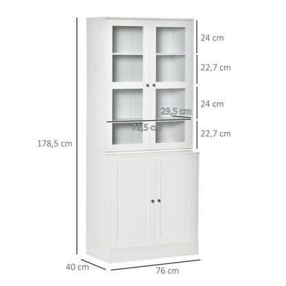 HOMCOM Bücherregal Wandregal Regal, 2 Regale, 76 cm x 40 cm x 178,5 cm, Weiß