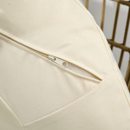 Outsunny Korbstuhl in Rattanoptik, weiche Sitzkissen, Aluminiumrahmen, khaki+beige, 105 x 90 x 148 cm