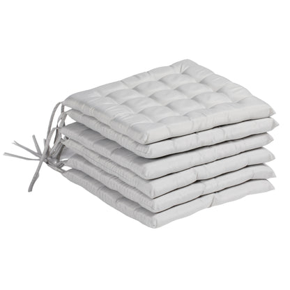 Outsunny Gartenstuhauflage Sitzpolster Gartenpolster, mit Steppung, 40 x 40 x 4 cm, Hellgrau