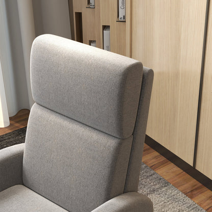 HOMCOM Relaxsessel Fernsehsessel, ausklappbare Fußstütze, neigbar bis zu 160°, 64 x 86 x 102 cm, Grau