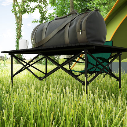 Outsunny Campingtisch Klapptisch mit Aufrollbare Tischplatte Gartentisch aus Aluminium 2 Personen 95 x 55cm Schwarz