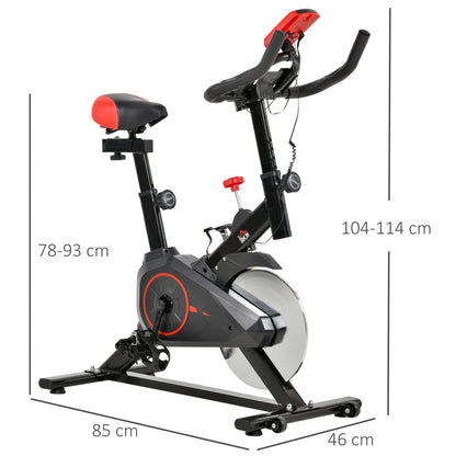 HOMCOM Indoor Cycling Bike Trainer Home Gym Fahrradtrainer Fitnessfahrrad 85 x 46 x 114 cm
