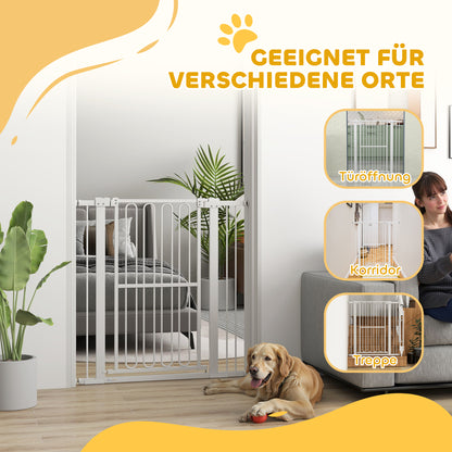 PawHut Türschutzgitter Hund، 76-104 سم Absperrgitter ohne Bohren، Treppengitter